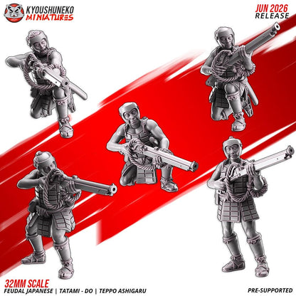 Feudal Japanese Late Sengoku Tatami-Do Ashigaru Musketmen Unit (10 models) Various Scales