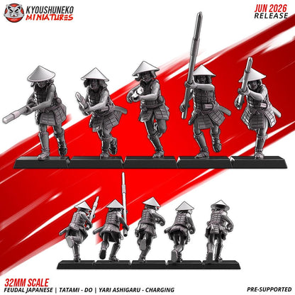 Feudal Japanese Late Sengoku Tatami-Do Ashigaru Spearmen Unit (10 models) Various Scales