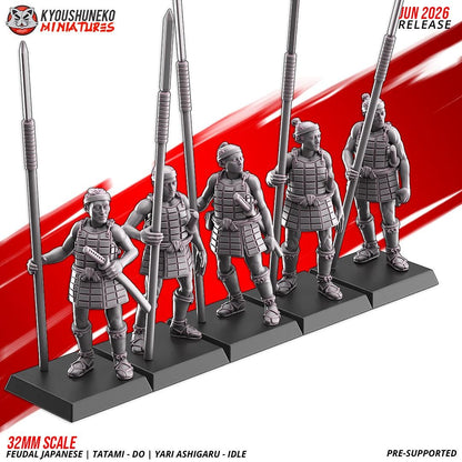 Feudal Japanese Late Sengoku Tatami-Do Ashigaru Spearmen Unit (10 models) Various Scales