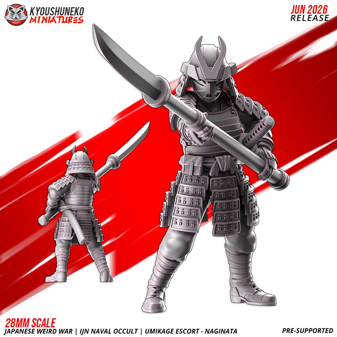 Weird War Japanese Naval Occult Umikage Escort Naginata Unit (10 models) Various Scales SF Wargaming