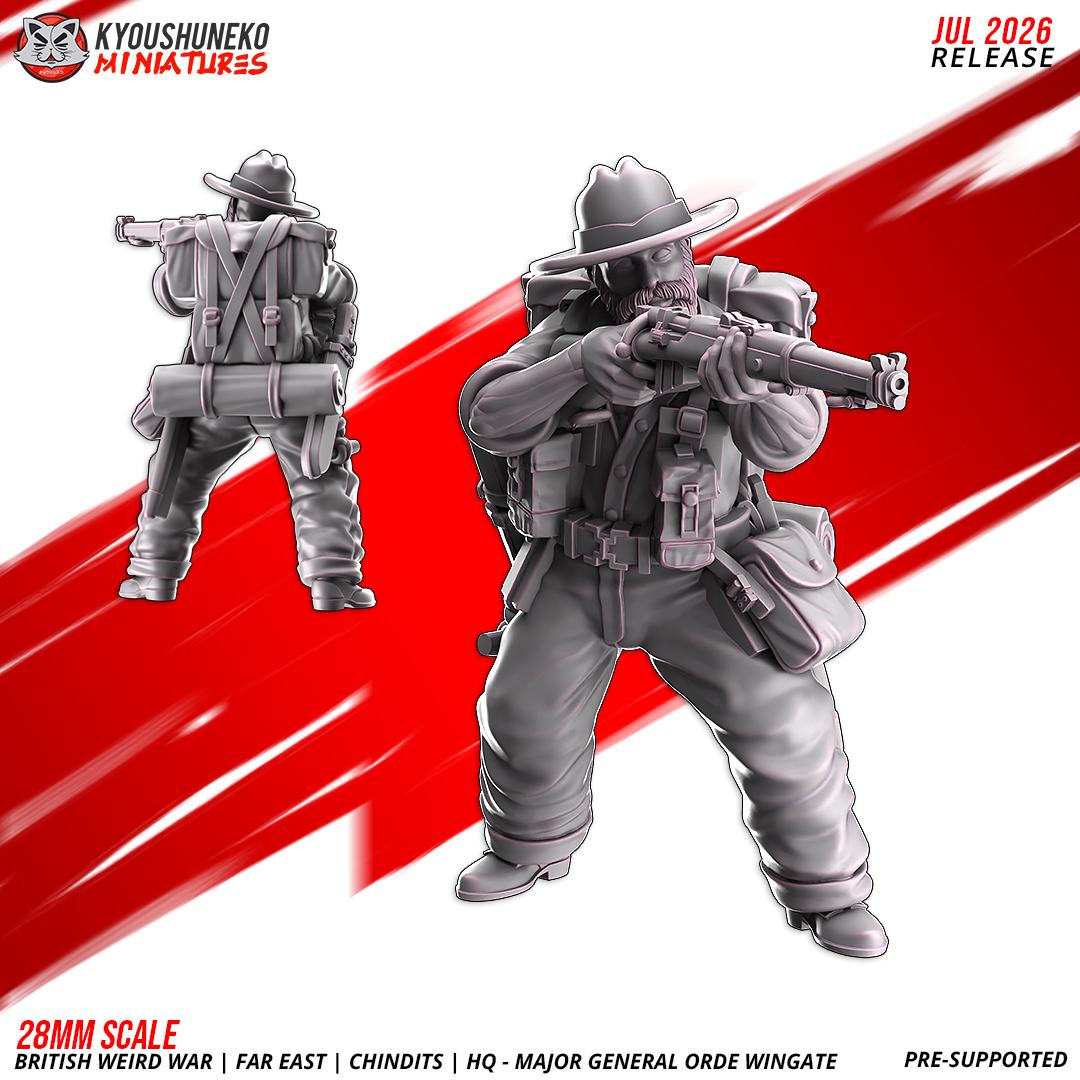 WWII British Far East Chindit Major General Orde Wingate with Bodyguards (3 models) Various Scales