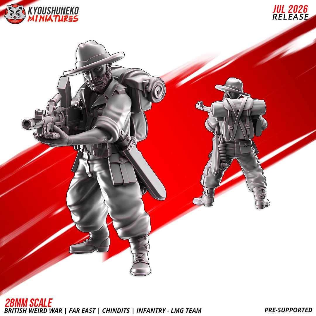 WWII British Far East Chindit LMG Team (2 models) Various Scales Historical Wargaming