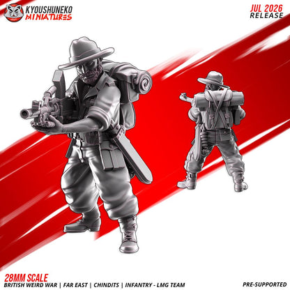WWII British Far East Chindit LMG Team (2 models) Various Scales Historical Wargaming