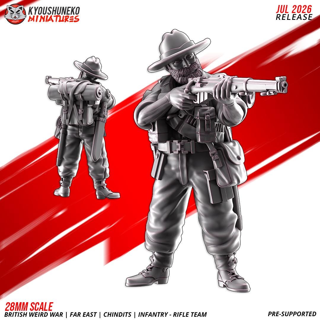 WWII British Far East Chindit Infantry Squad (10 models) Various Scales