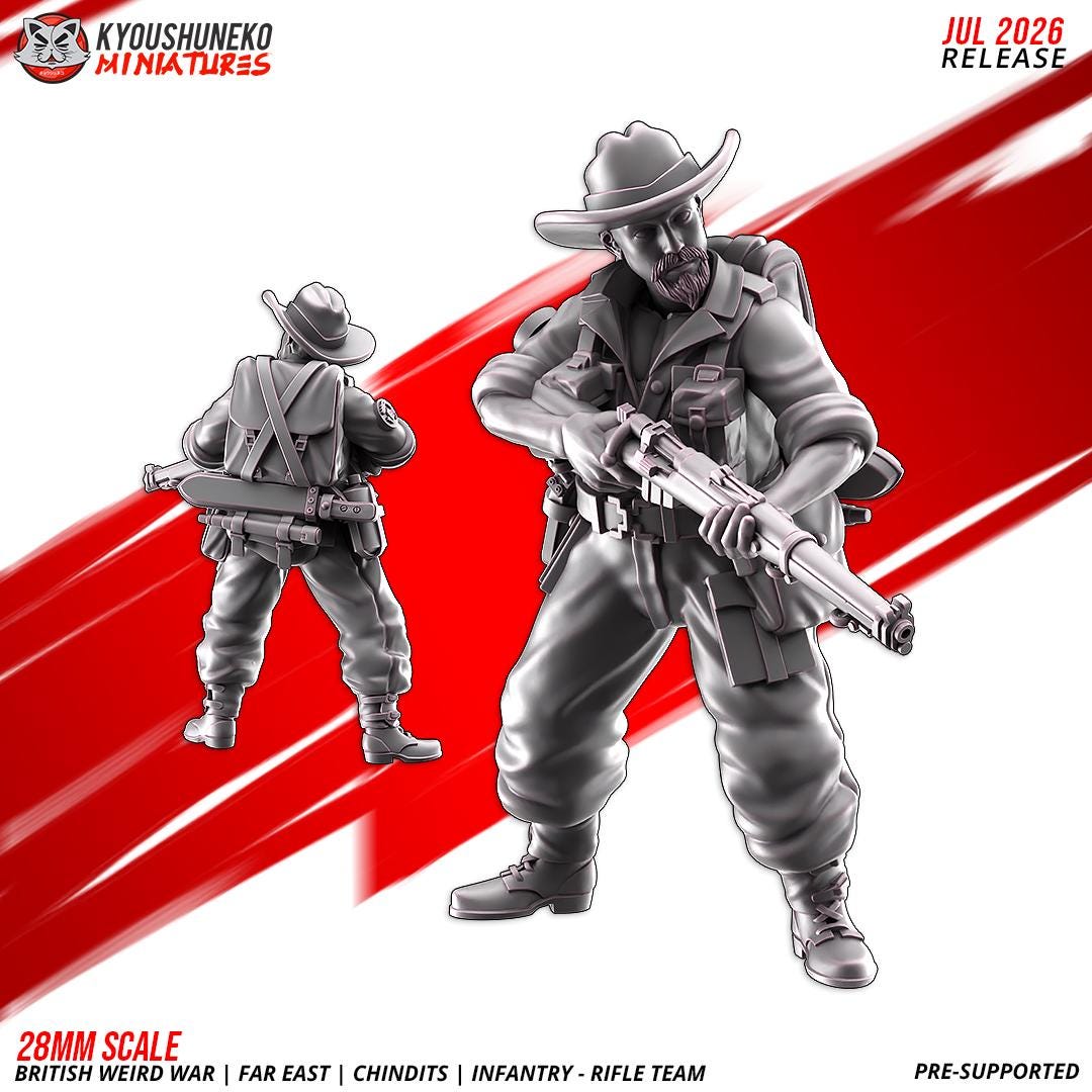 WWII British Far East Chindit Infantry Squad (10 models) Various Scales