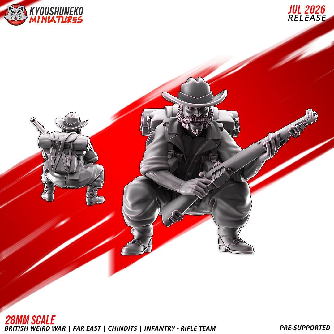 WWII British Far East Chindit Infantry Squad (10 models) Various Scales