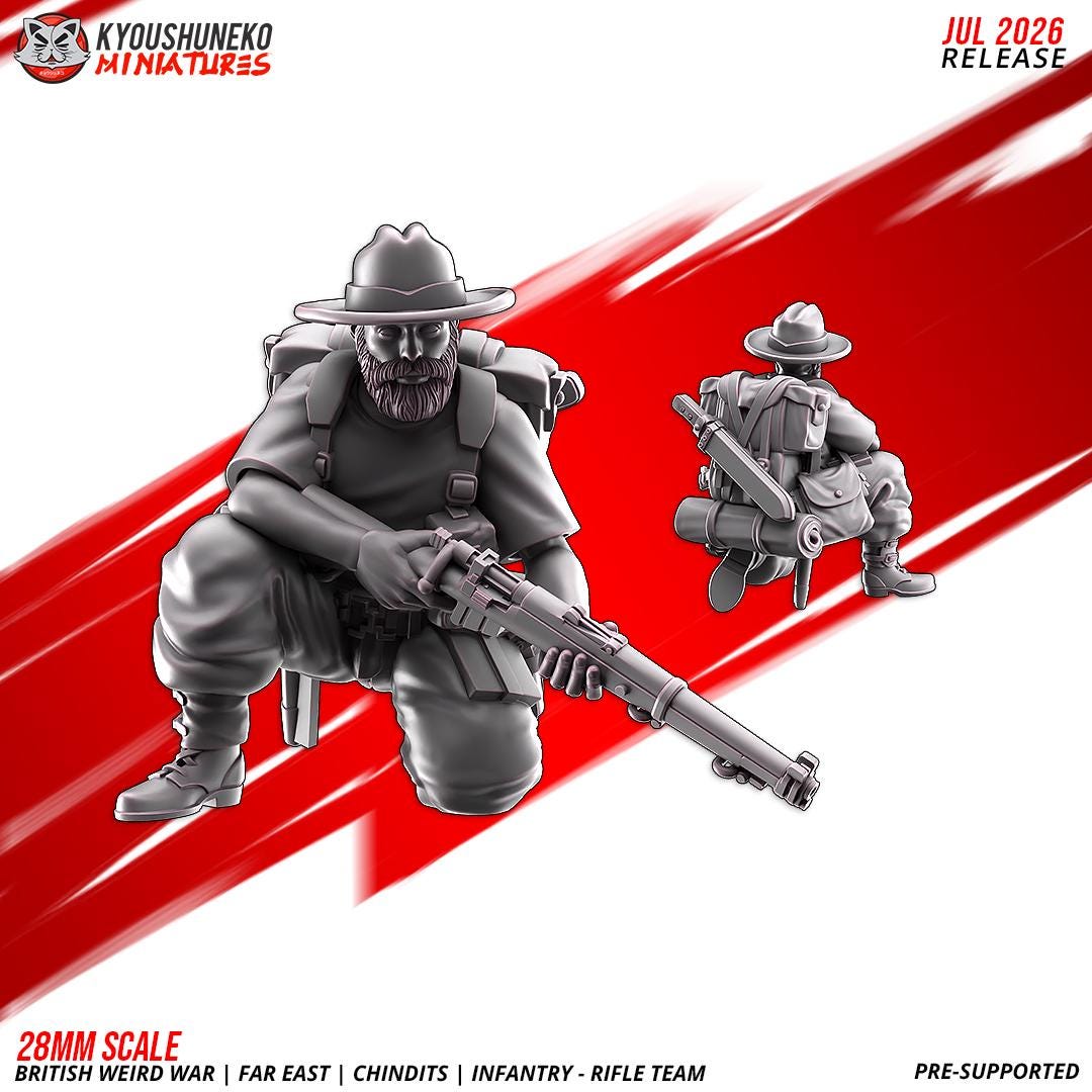 WWII British Far East Chindit Infantry Squad (10 models) Various Scales