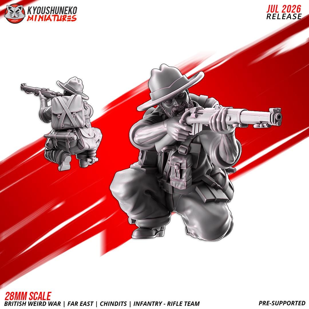 WWII British Far East Chindit Infantry Squad (10 models) Various Scales