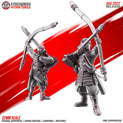 Feudal Japanese Onna Musha Samurai Archer Unit (10 models) Various Scales