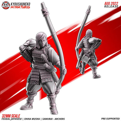 Feudal Japanese Onna Musha Samurai Archer Unit (10 models) Various Scales
