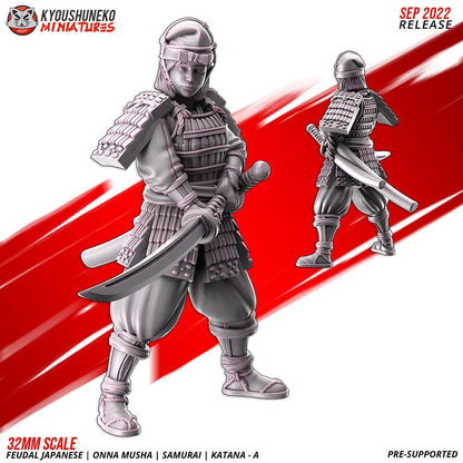 Feudal Japanese Onna Musha Samurai Katana Unit A (10 models) Various Scales