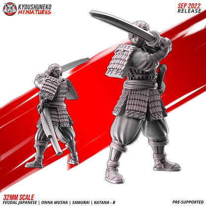 Feudal Japanese Onna Musha Samurai Katana Unit B (10 models) Various Scales