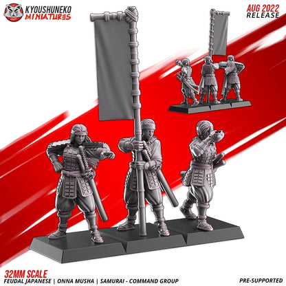 Feudal Japanese Onna Musha Samurai Naginata Unit (10 models) Various Scales