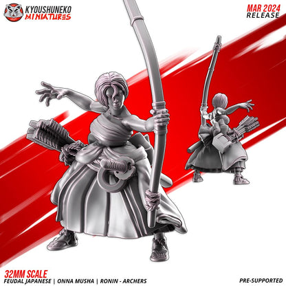Feudal Japanese Onna Musha Samurai Ronin Archer Unit (10 models) Various Scales