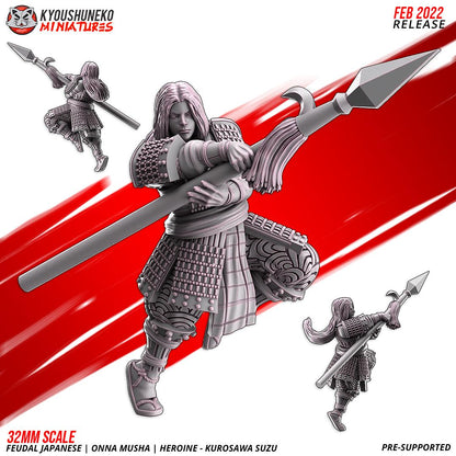 Feudal Japanese Onna Musha Spear Heroine Kurosawa Suzu (1 model) Various Scales