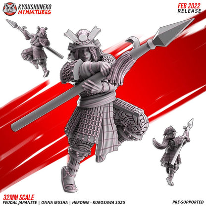 Feudal Japanese Onna Musha Spear Heroine Kurosawa Suzu (1 model) Various Scales
