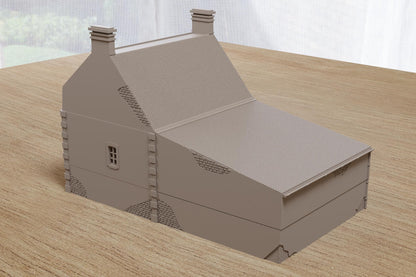 Wargaming Terrain WWII Dead Man's Corner House with Barn Various Scales Historical Wargaming
