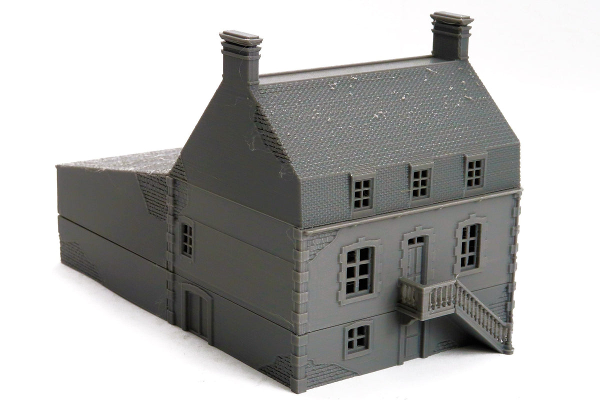 Wargaming Terrain WWII Dead Man's Corner House with Barn Various Scales Historical Wargaming