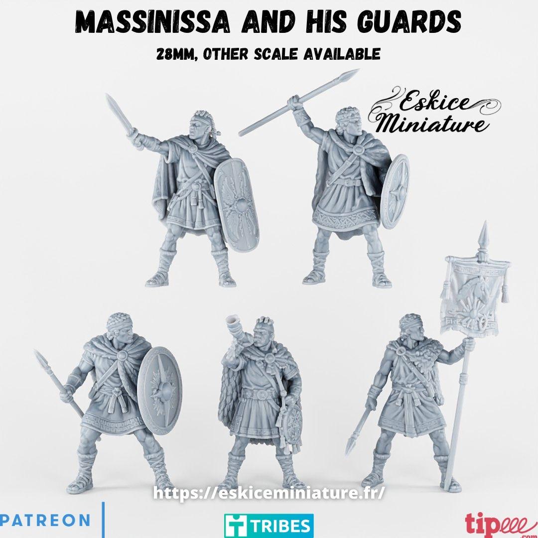 Ancient Numidian Massinissa King with Guards Set (5 models) Various Scales Historical Wargaming