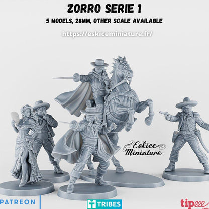 Spanish Zorro Set (5 models) Various Scales Historical Wargaming