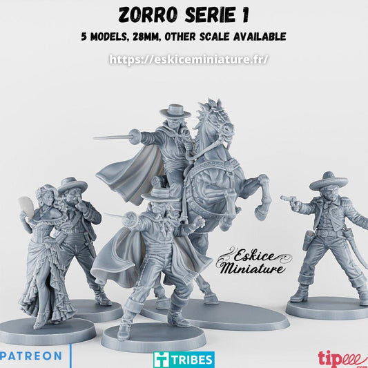 Spanish Zorro Set (5 models) Various Scales Historical Wargaming