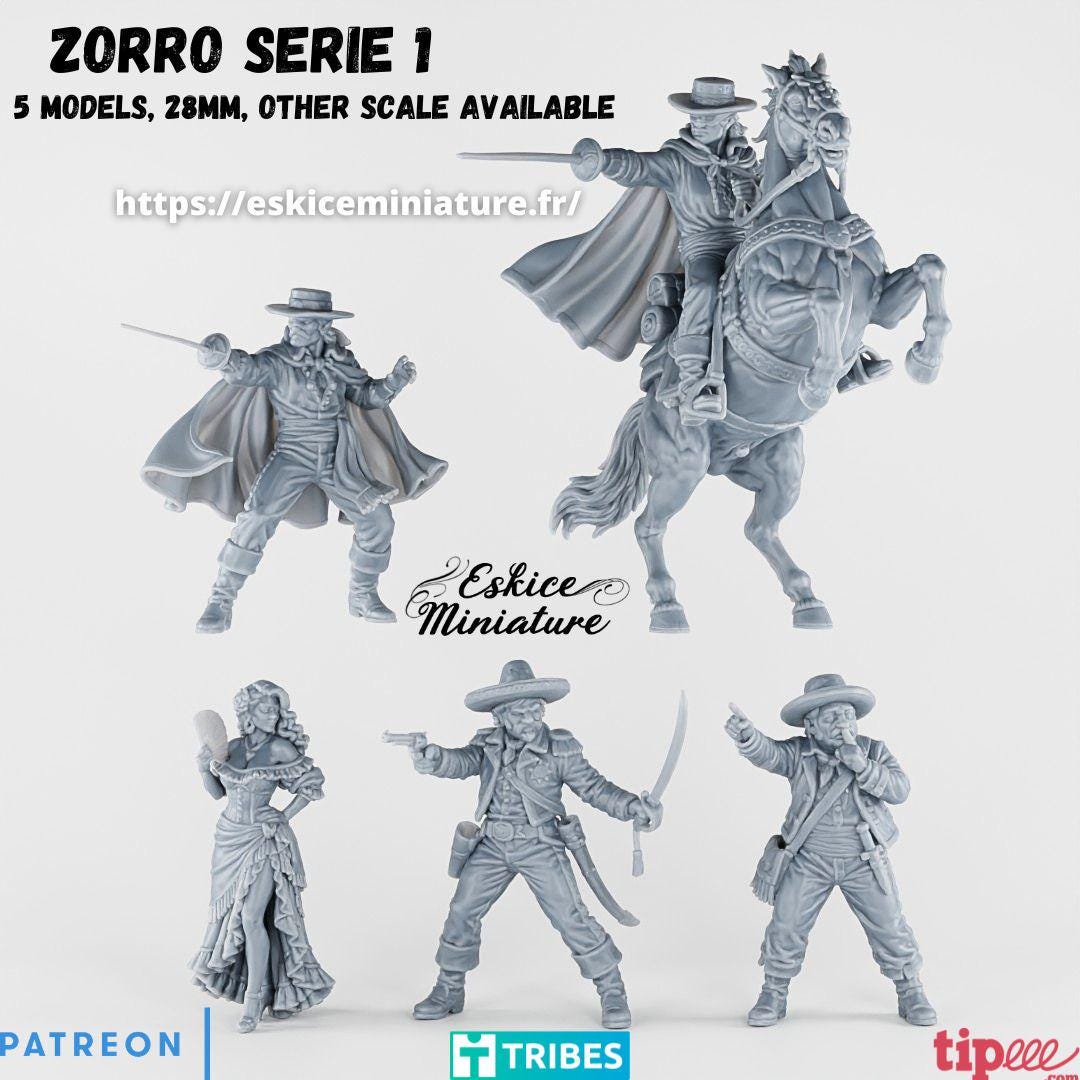 Spanish Zorro Set (5 models) Various Scales Historical Wargaming