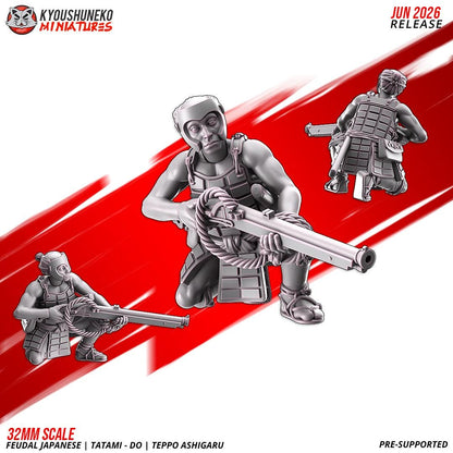 Feudal Japanese Late Sengoku Tatami-Do Ashigaru Musketmen Unit (10 models) Various Scales