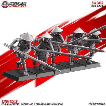 Feudal Japanese Late Sengoku Tatami-Do Ashigaru Spearmen Unit (10 models) Various Scales