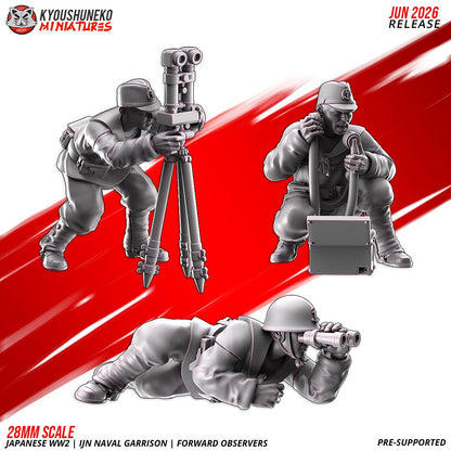 WWII Japanese Naval Garrison Forward Observer Team (3 models) Various Scales Historical Wargaming