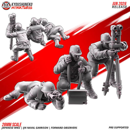 WWII Japanese Naval Garrison Forward Observer Team (3 models) Various Scales Historical Wargaming