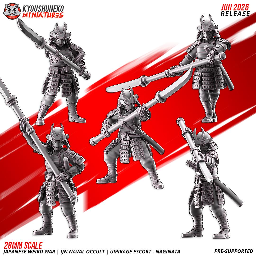 Weird War Japanese Naval Occult Umikage Escort Naginata Unit (10 models) Various Scales SF Wargaming