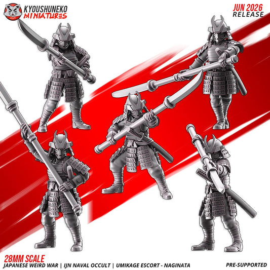 Weird War Japanese Naval Occult Umikage Escort Naginata Unit (10 models) Various Scales SF Wargaming