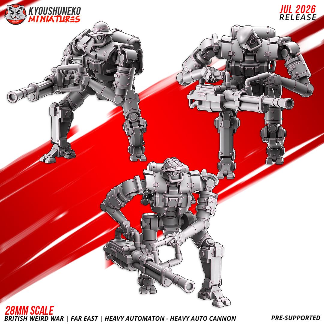 Weird War British Far East Heavy Automaton Heavy Autocannon (3 models) Various Scales