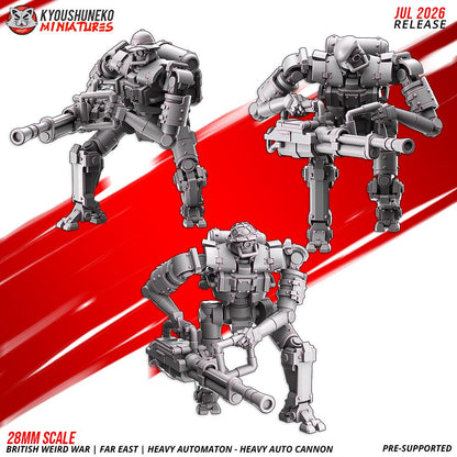Weird War British Far East Heavy Automaton Heavy Autocannon (3 models) Various Scales