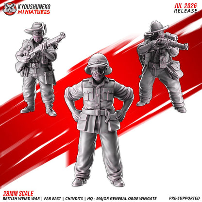 WWII British Far East Chindit Major General Orde Wingate with Bodyguards (3 models) Various Scales