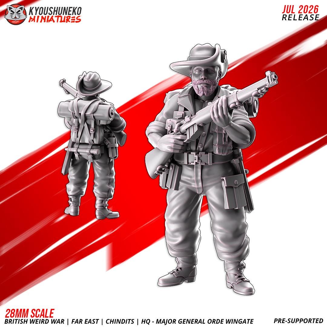 WWII British Far East Chindit Major General Orde Wingate with Bodyguards (3 models) Various Scales
