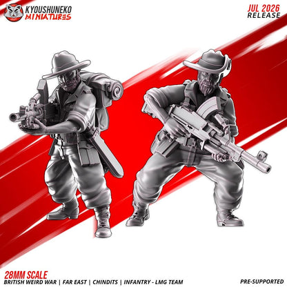 WWII British Far East Chindit LMG Team (2 models) Various Scales Historical Wargaming