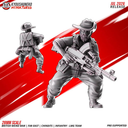WWII British Far East Chindit LMG Team (2 models) Various Scales Historical Wargaming