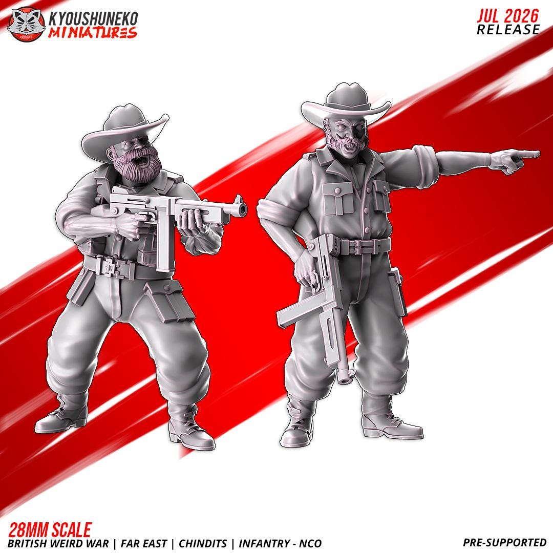 WWII British Far East Chindit NCO Set (2 models) Various Scales Historical Wargaming