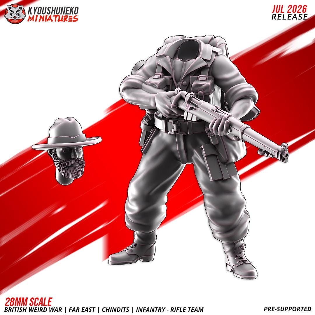 WWII British Far East Chindit Infantry Squad (10 models) Various Scales