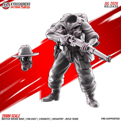 WWII British Far East Chindit Infantry Squad (10 models) Various Scales