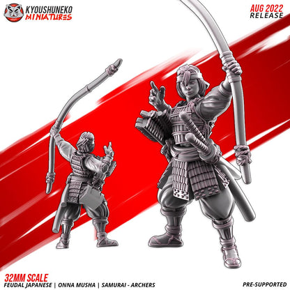Feudal Japanese Onna Musha Samurai Archer Unit (10 models) Various Scales
