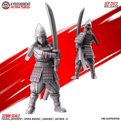 Feudal Japanese Onna Musha Samurai Katana Unit A (10 models) Various Scales
