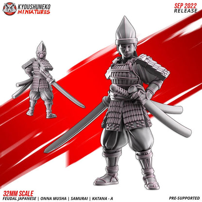 Feudal Japanese Onna Musha Samurai Katana Unit A (10 models) Various Scales