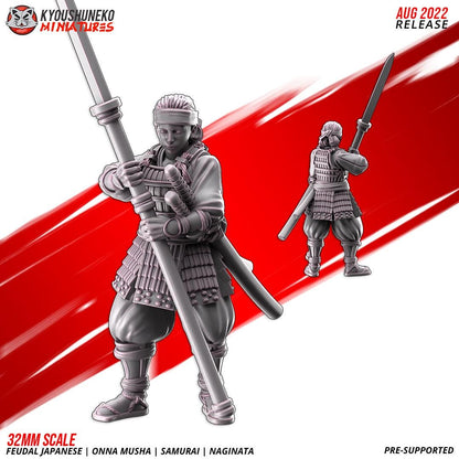 Feudal Japanese Onna Musha Samurai Naginata Unit (10 models) Various Scales