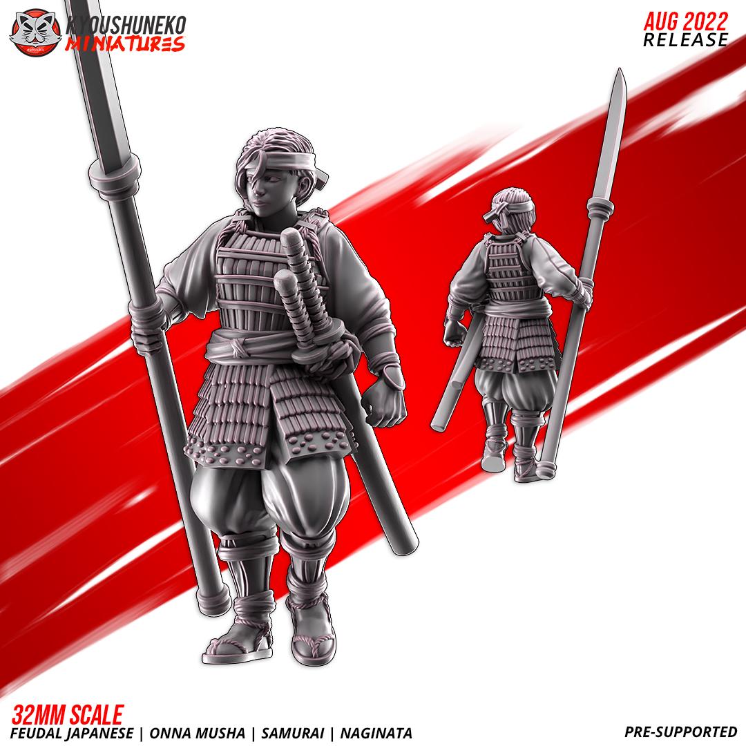 Feudal Japanese Onna Musha Samurai Naginata Unit (10 models) Various Scales