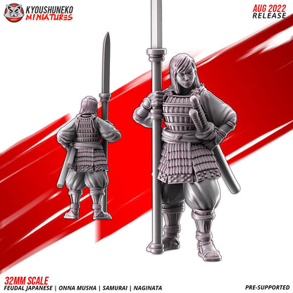 Feudal Japanese Onna Musha Samurai Naginata Unit (10 models) Various Scales