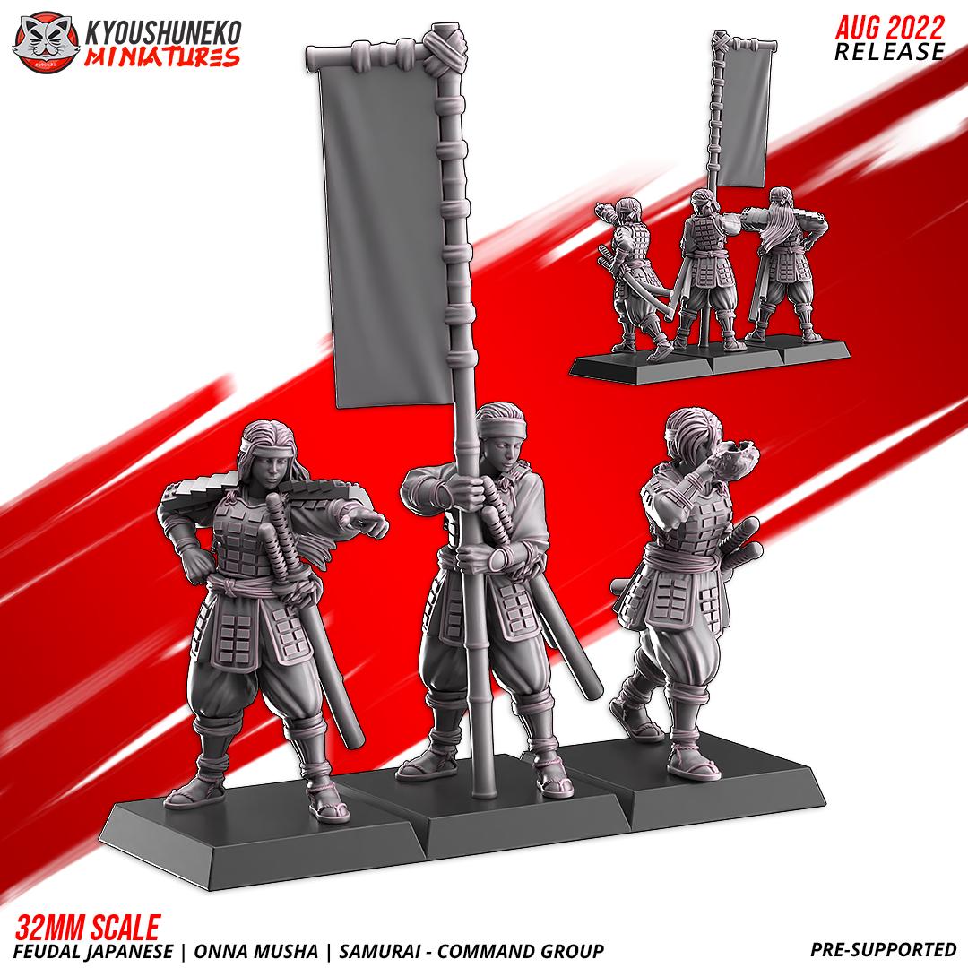 Feudal Japanese Onna Musha Samurai Teppo Matchlock Unit (10 models) Various Scales