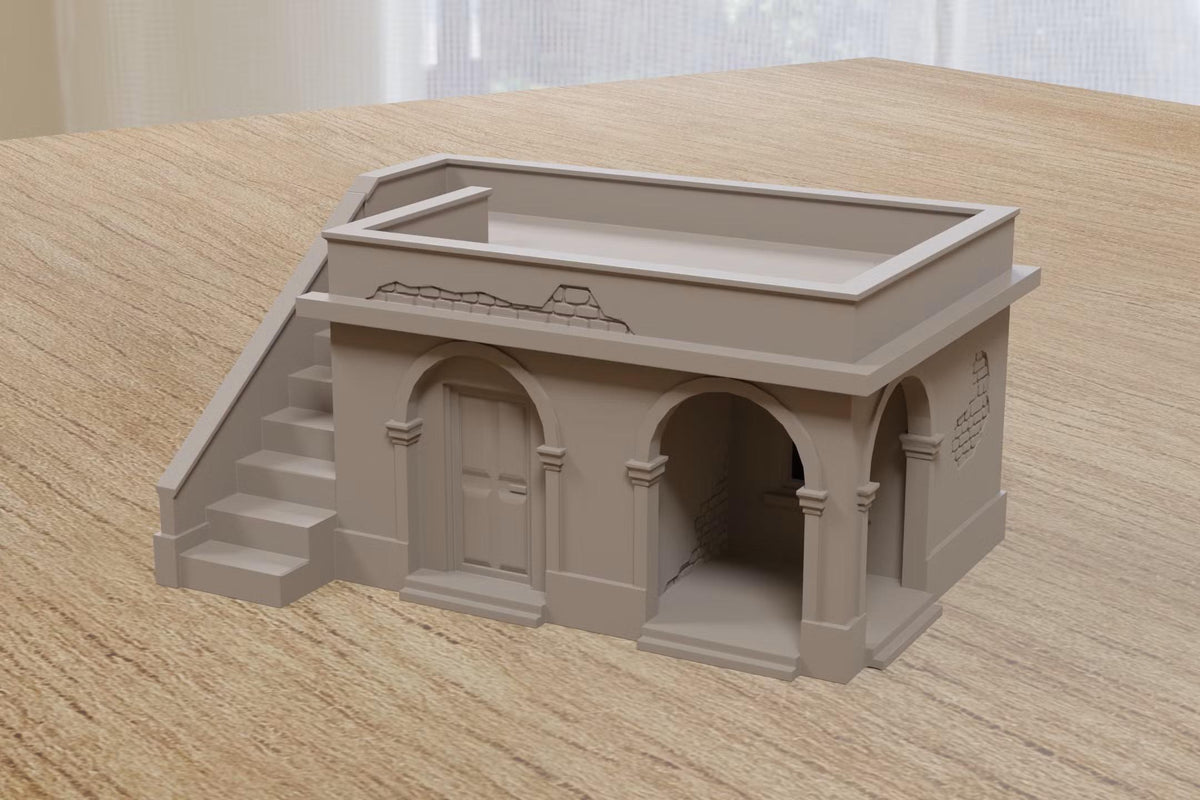 Wargaming Terrain WWII Tobruk Urban Building SST1 Various Scales Historical Wargaming