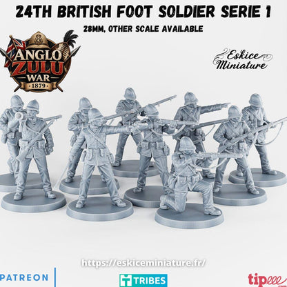 Anglo Zulu War British 24th Regiment of Foot (10 models) Various Scales Historical Wargaming